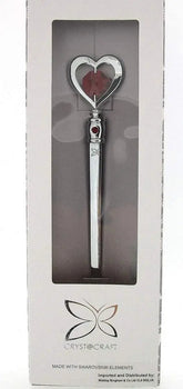 Crystocraft Chrome Plated Heart Letter Opener Made with Swarovski Crystals Crystocraft